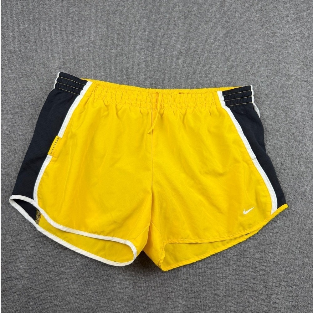 Nike Livestrong Women's M Medium Dri-FIT Tempo Running Shorts Yellow Black